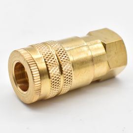 Interstate Pneumatics CH460B 1/4 Inch Industrial Brass Coupler x 3/8 Inch Female NPT