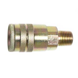 Interstate Pneumatics CH441 1/4 Inch Industrial Steel Coupler x 1/4 Inch Male NPT