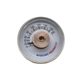 Interstate Pneumatics G2100-160 Pressure Gauge 160 PSI 1.25 Inch Diameter 1/8 Inch NPT Rear Mount