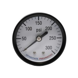 Interstate Pneumatics G2112-300 Pressure Gauge 300 PSI 2 Inch Diameter 1/4 Inch NPT Rear Mount