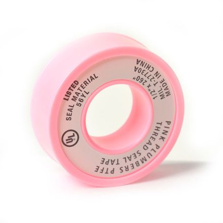 Interstate Pneumatics 4400942 1/2 Inch x 260 Inch Pink High Density Plumbers Thread Sealing Tape