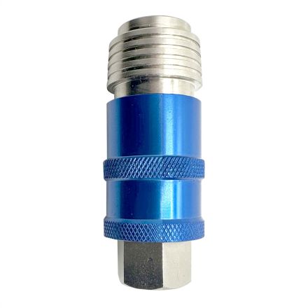 Interstate Pneumatics CG440-5B-D Universal Safety Exhaust Quick-Connect Coupler - 1/4 Inch Female NPT (Blue Color)