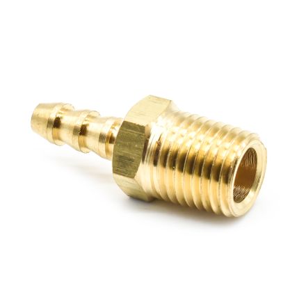 Interstate Pneumatics FM43 Brass Hose Barb Fitting, Connector, 3/16 Inch Barb X 1/4 Inch NPT Male End
