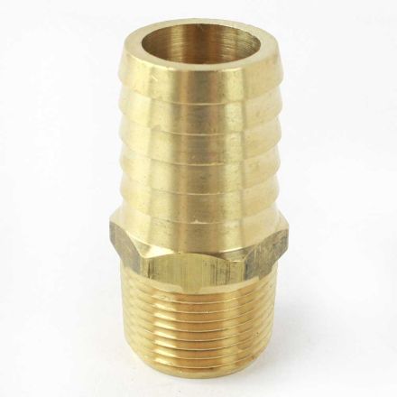 Interstate Pneumatics FM99-7 Brass Hose Barb Fitting, Connector, 1 Inch Barb X 3/4 Inch NPT Male End