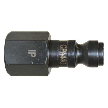 Interstate Pneumatics CPA440 1/4 Inch Automotive Steel Coupler Plug x 1/4 Inch Female NPT (Black)