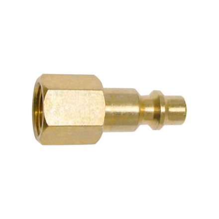 Interstate Pneumatics CPH440B 1/4 Inch Industrial Brass Coupler Plug x 1/4 Inch Female NPT