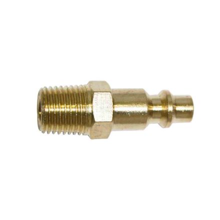 Interstate Pneumatics CPH441B 1/4 Inch Industrial Brass Coupler Plug x 1/4 Inch Male NPT