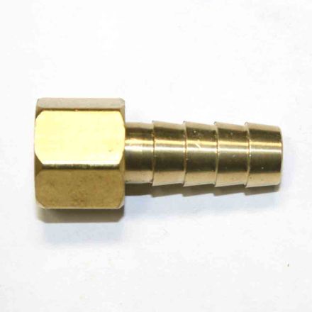 Interstate Pneumatics FFS246 Brass Hose Fitting, Connector, 3/8 Inch Swivel Barb x 1/4 Inch Female NPT End - 2 Piece