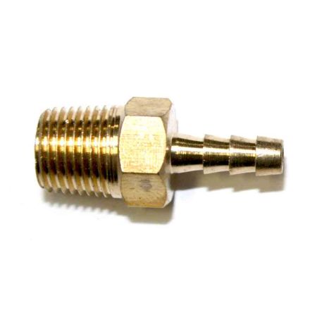 Interstate Pneumatics FM22 Brass Hose Barb Fitting, Connector, 1/8 Inch Barb X 1/8 Inch NPT Male End