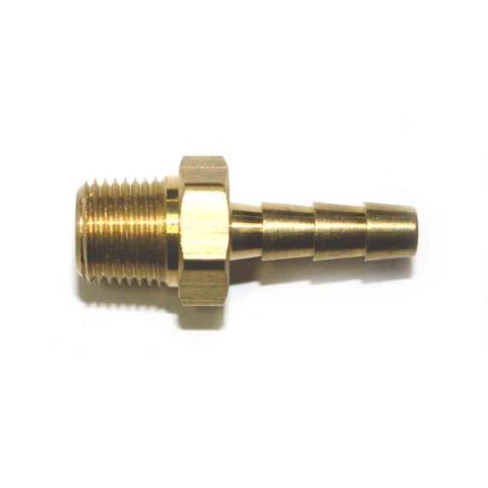 Interstate Pneumatics FM23 Brass Hose Barb Fitting, Connector, 3/16 Inch Barb X 1/8 Inch NPT Male End