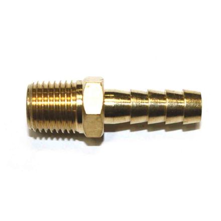 Interstate Pneumatics FM45 Brass Hose Barb Fitting, Connector, 5/16 Inch Barb X 1/4 Inch NPT Male End