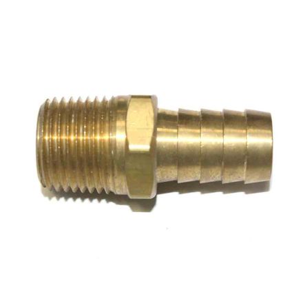 Interstate Pneumatics FM88-5 Brass Hose Barb Fitting, Connector, 5/8 Inch Barb X 1/2 Inch NPT Male End