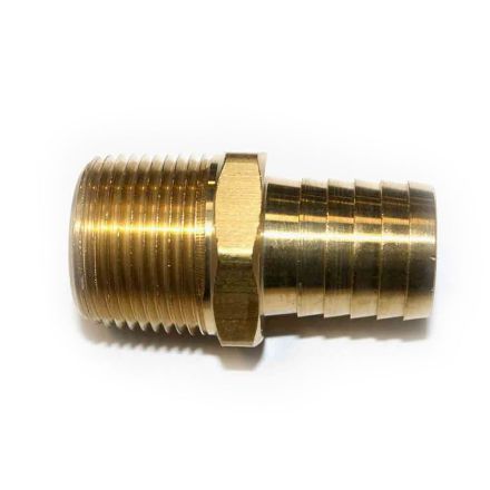 Interstate Pneumatics FM99-9 Brass Hose Barb Fitting, Connector, 1 Inch Barb X 1 Inch NPT Male End