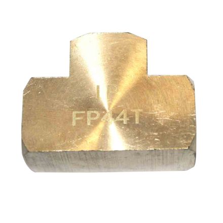 Interstate Pneumatics FP44T Brass Tee Fitting 1/4 Inch NPT Female
