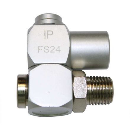 Interstate Pneumatics FS24 1/4 Inch FPT x 1/4 Inch MPT Universal Swivel Fitting