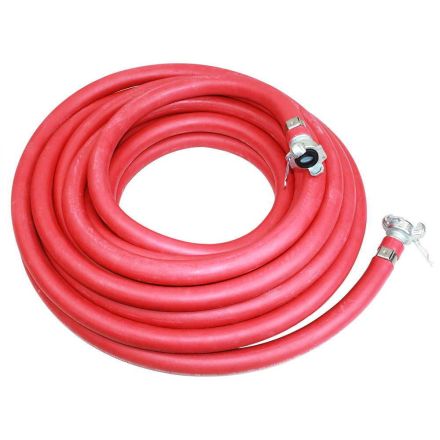Interstate Pneumatics HJ19-050-HC 3/4 Inch x 50 ft 300 PSI Jack Hammer Red Rhino Rubber Hose with Steel Hose