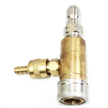 Interstate Pneumatics PW7161 Adjustable Soap Injector, 3/8 Inch Plug x 3/8 Inch Coupler - 4000 PSI