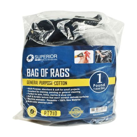 Interstate Pneumatics PT710 1 LB. Bag of Rags - Multi-Color Assorted