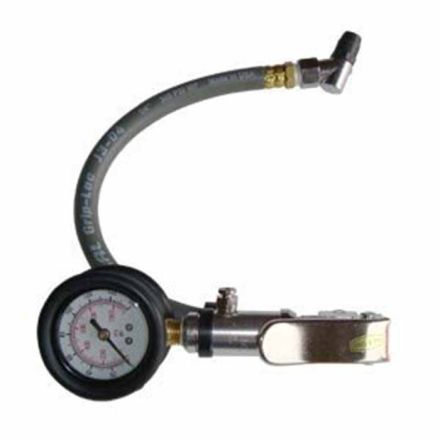 Interstate Pneumatics TF7135 Heavy Duty Dial Inflator 5-160 PSI w/ 12 Inch Rubber Hose Whipend & Angle-In Tapered Chuck